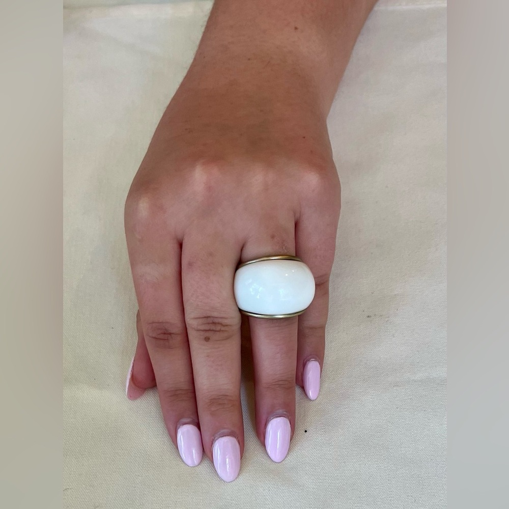 Bold White Statement Ring - image 1